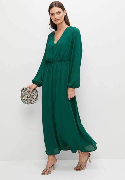 MILLA - V-neck maxi dress - emerald