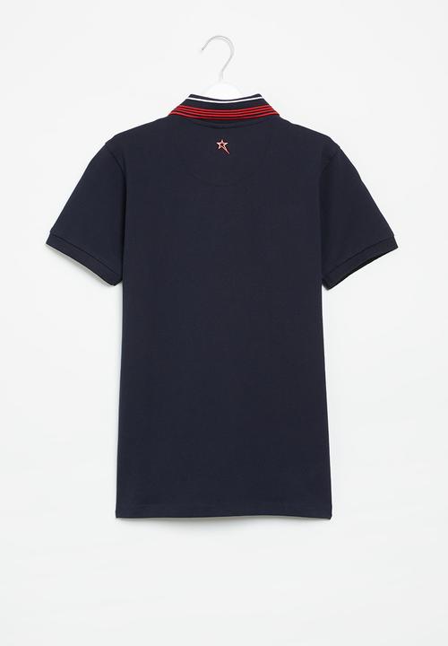 SOVIET - B honcho boys short sleeve pique golfer - navy