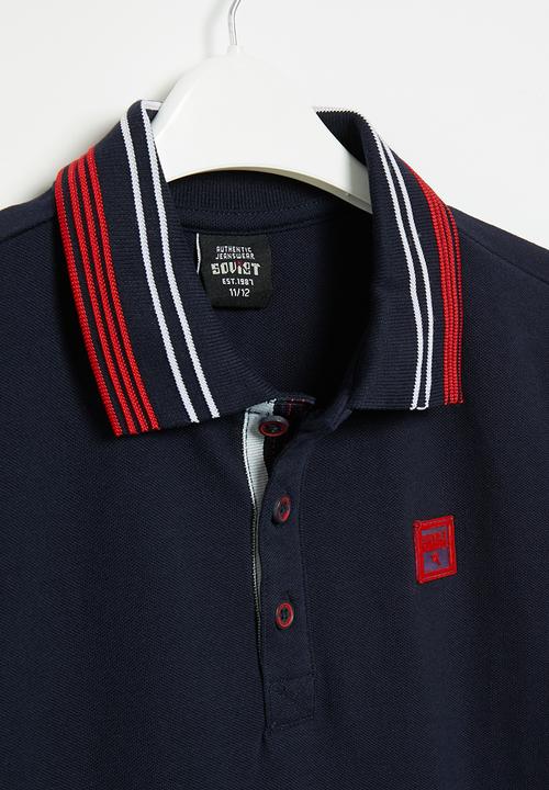 SOVIET - B honcho boys short sleeve pique golfer - navy