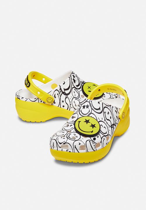 Crocs - Classic platform smiley clog w - white. & multi