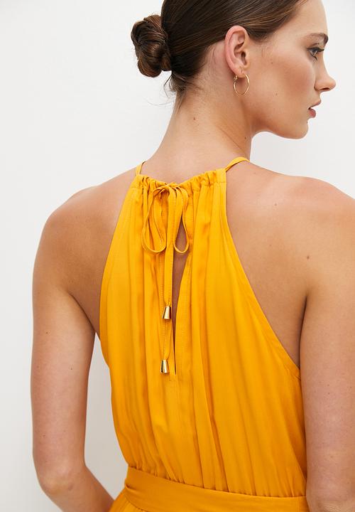 edit - Ruched neck later jumpsuit - marigold