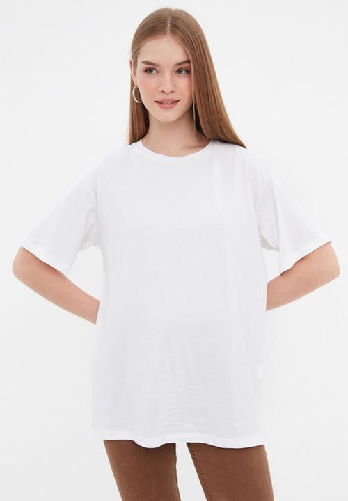 Trendyol - Printed boyfriend T-shirt - white