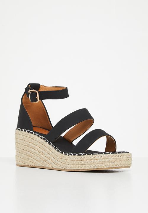 edit - Claudia double strap espadrille - black