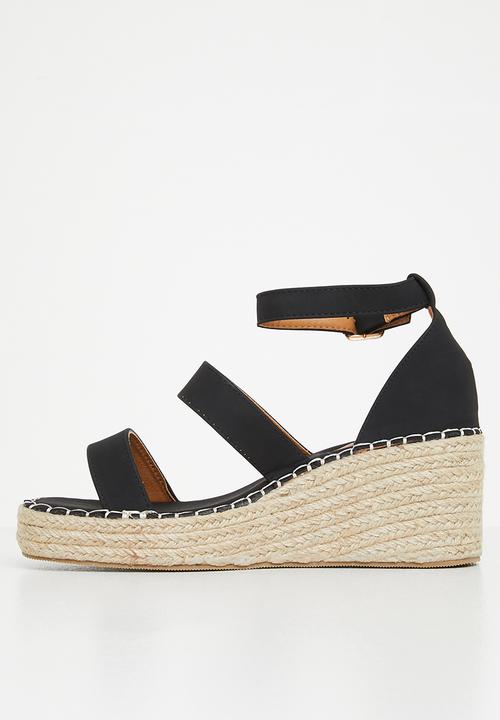 edit - Claudia double strap espadrille - black