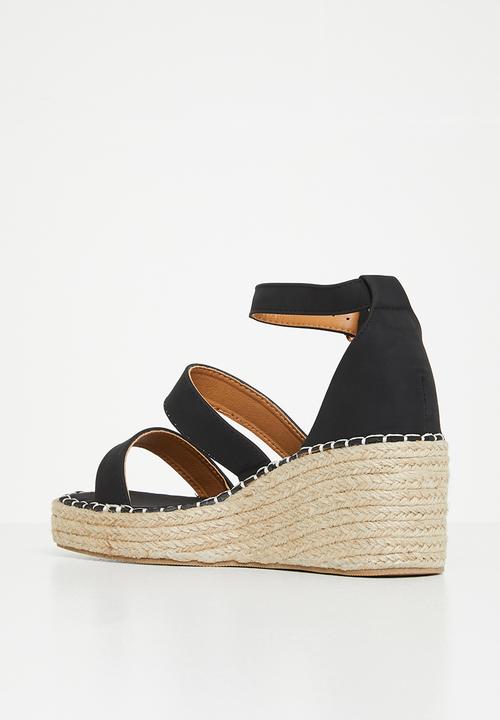 edit - Claudia double strap espadrille - black