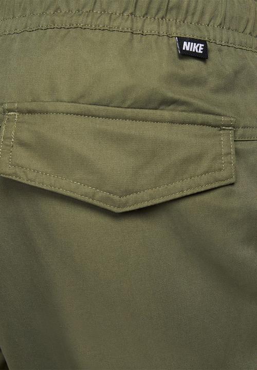 Nike - M Nike club woven unlined utility pant - medium olive & white