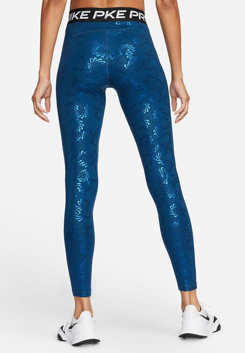 Nike - W Nike pro df mr tight aop - valerian blue & black