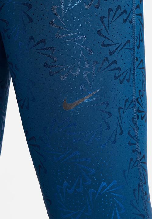 Nike - W Nike pro df mr tight aop - valerian blue & black