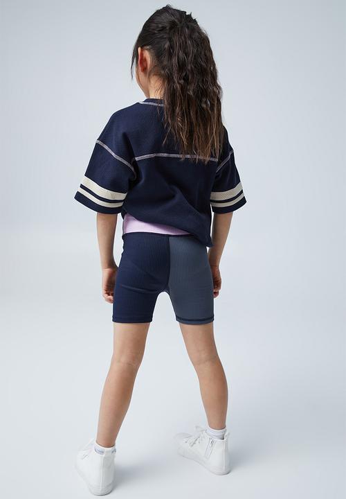 Cotton On - The rib bike short - navy blazer splice