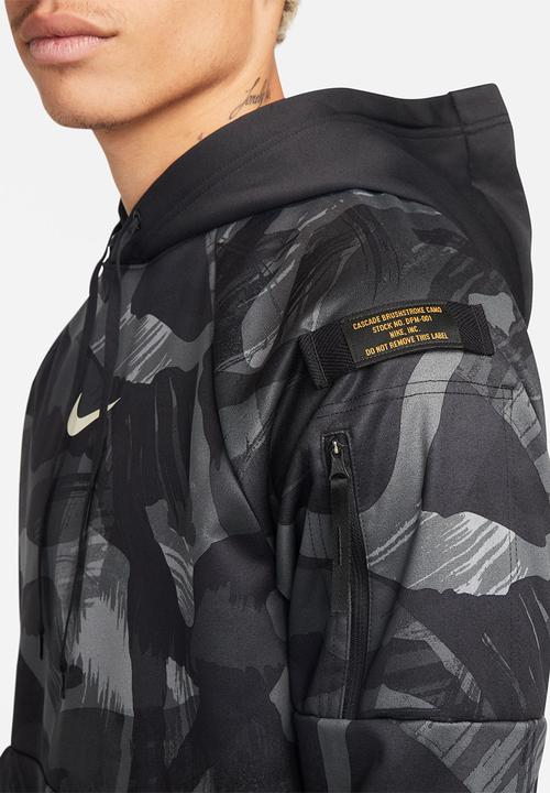 Nike - M Nike tf hoodie camo aop - black & coconut milk