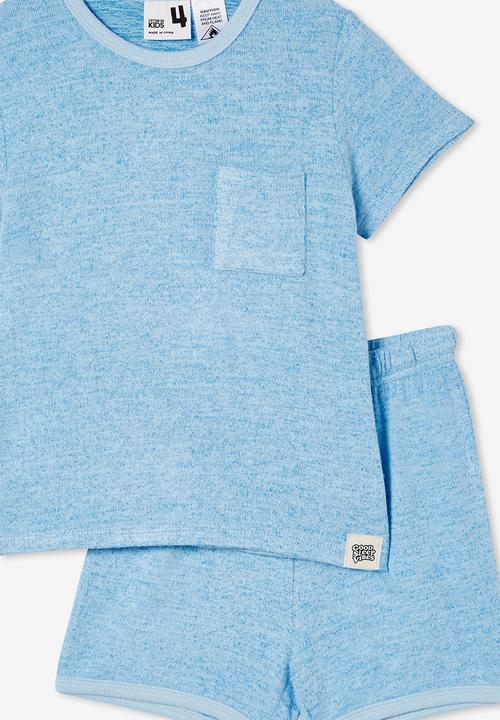Cotton On - Max short sleeve pyjama set - blue punch/sky haze
