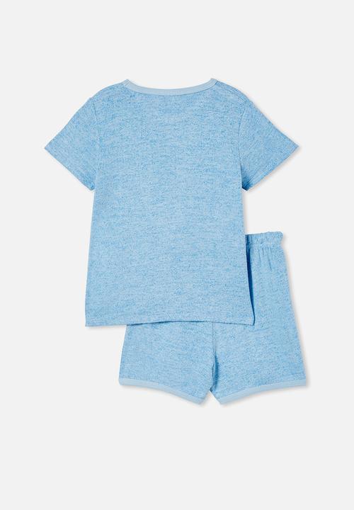 Cotton On - Max short sleeve pyjama set - blue punch/sky haze