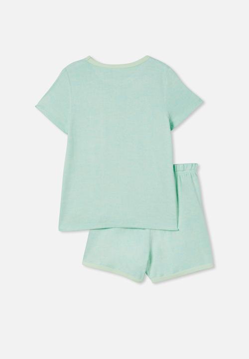 Cotton On - Max short sleeve pyjama set - washed spearmint/heaven blue