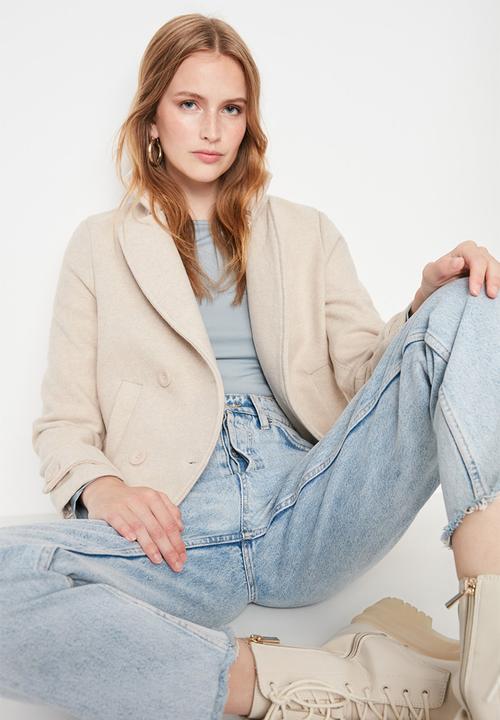Trendyol - Short front buttoned coat - stone