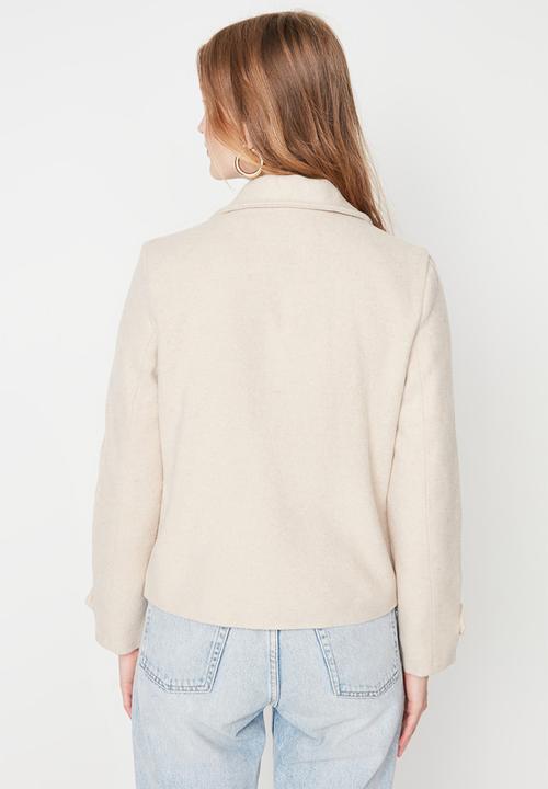 Trendyol - Short front buttoned coat - stone