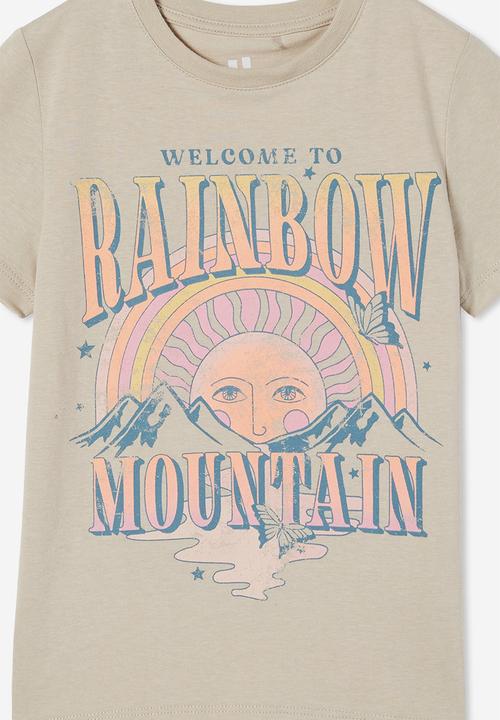 Cotton On - Penelope short sleeve tee - rainy day/rainbow mountain
