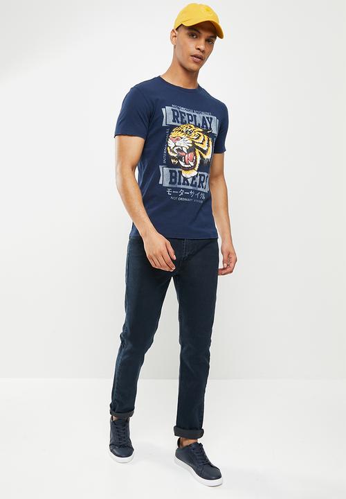 Replay - Replay dyed T-shirt - navy