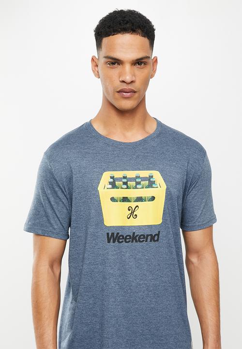Holmes Bro's - Weekend beers crate short sleeve tee - pewter melange