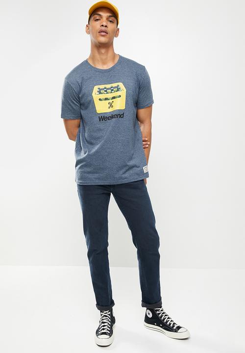 Holmes Bro's - Weekend beers crate short sleeve tee - pewter melange