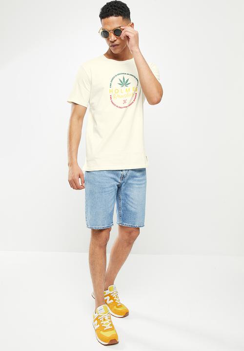 Holmes Bro's - Grass is greener short sleeve tee - cloud dancer