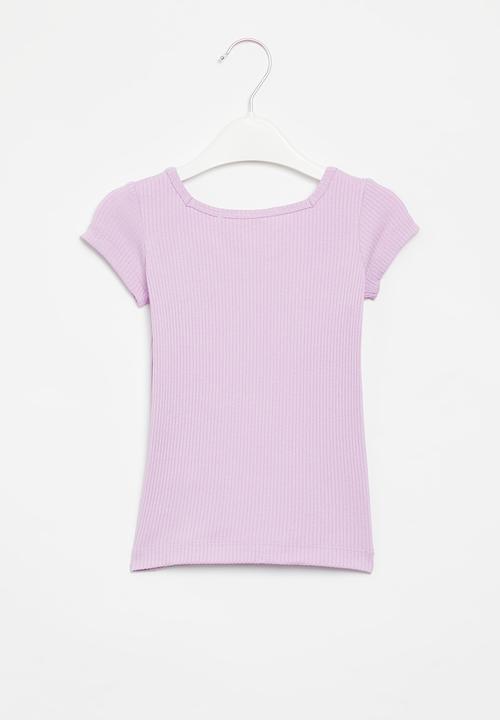Superbalist - V-neck rib tee - lilac