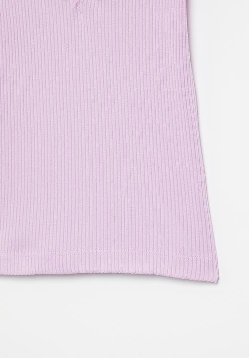 Superbalist - V-neck rib tee - lilac
