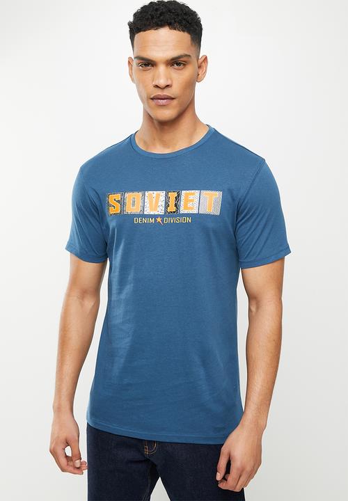 SOVIET - M campbell short sleeve logo tee - dark teal