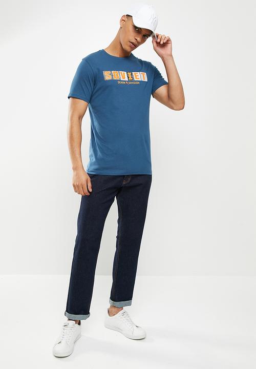 SOVIET - M campbell short sleeve logo tee - dark teal