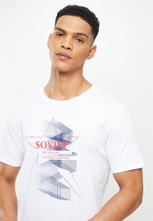 SOVIET - M greyson short sleeve logo tee - white