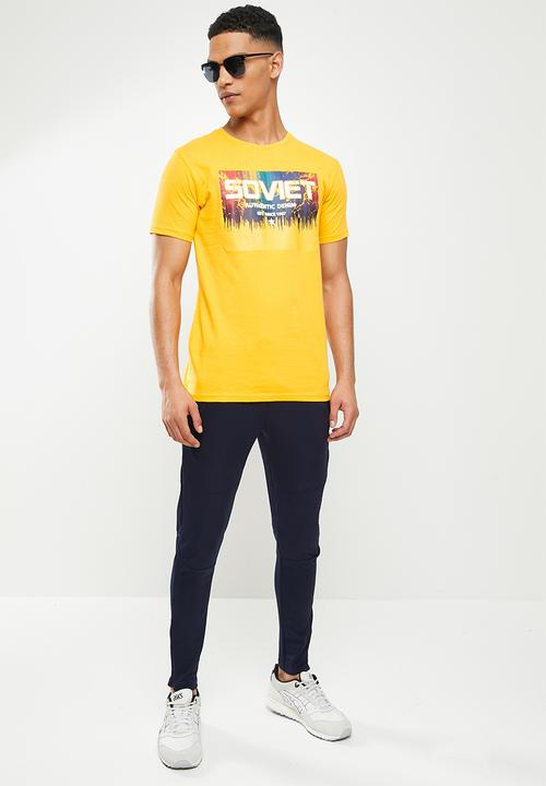 SOVIET - M lian short sleeve logo tee - canary yellow