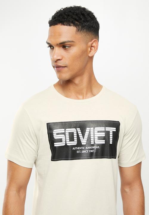 SOVIET - M riggs short sleeve logo tee - new grey