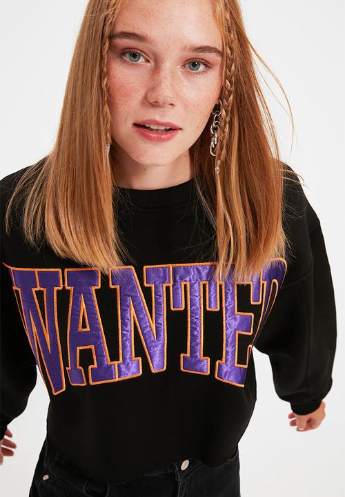 Trendyol - Wanted crop thick sweater - black