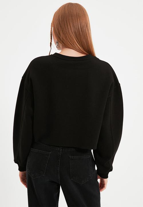 Trendyol - Wanted crop thick sweater - black