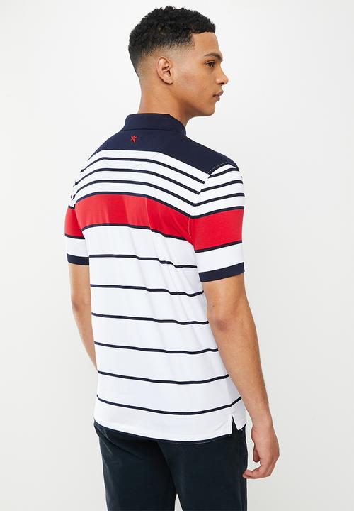 SOVIET - M oakley short sleeve y/dye stripe golfer - white