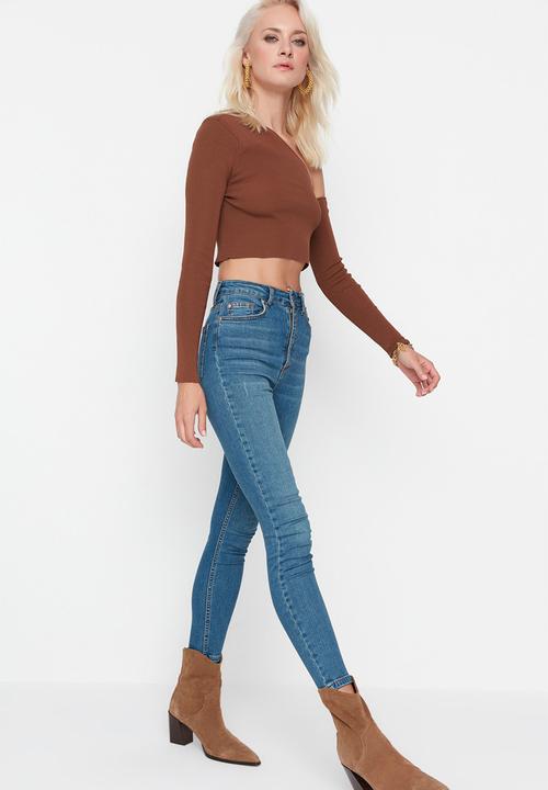 Trendyol - High waist skinny jeans - blue