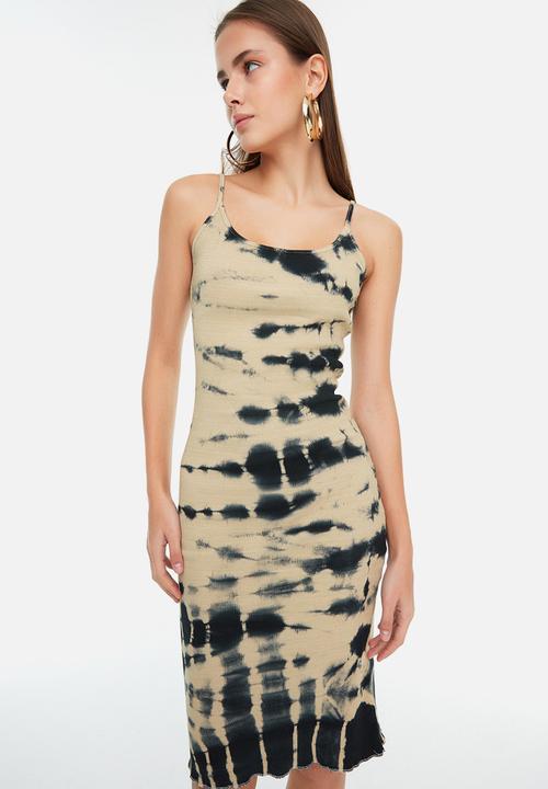 Trendyol - Tie-dye ribbed dress - neutral & black