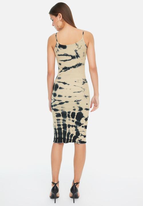 Trendyol - Tie-dye ribbed dress - neutral & black