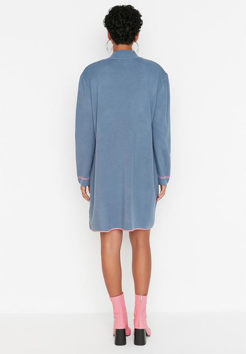 Trendyol - High collar knit dress - indigo