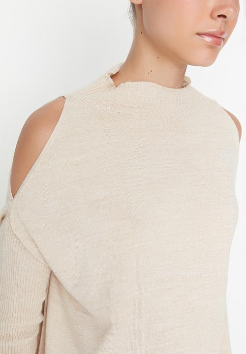 Trendyol - Exposed shoulders knit sweater - stone