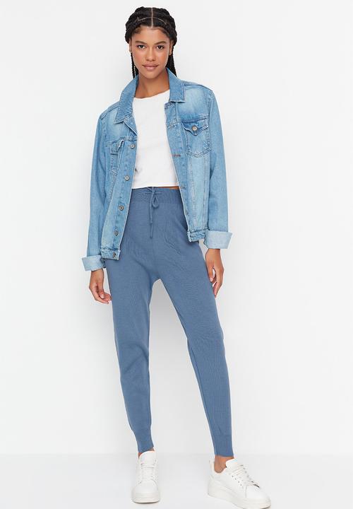 Trendyol - High waist knit trousers - indigo