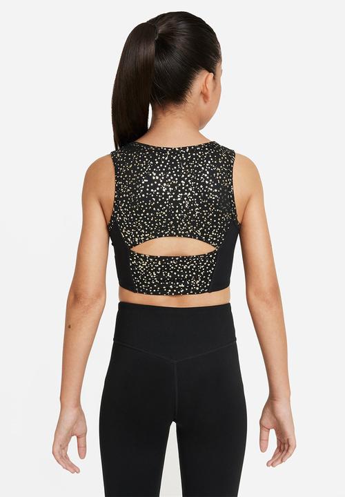 Nike - G nk df one tank wc - black & metallic gold