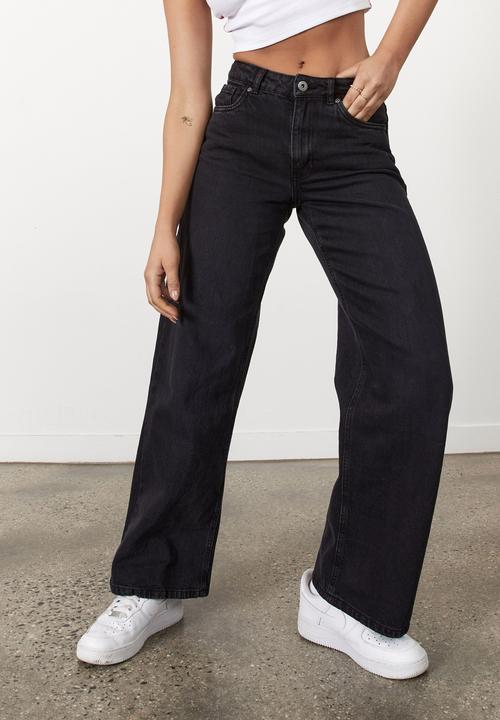 Factorie - Low rise baggy jean - washed black