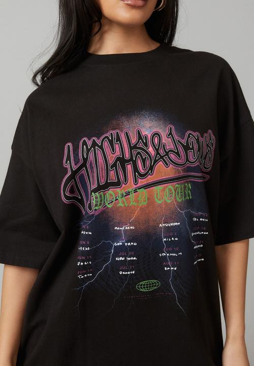 Factorie - Oversized graphic tee - highs lows/black