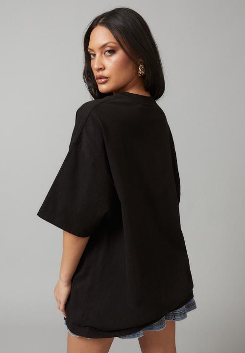 Factorie - Oversized graphic tee - highs lows/black