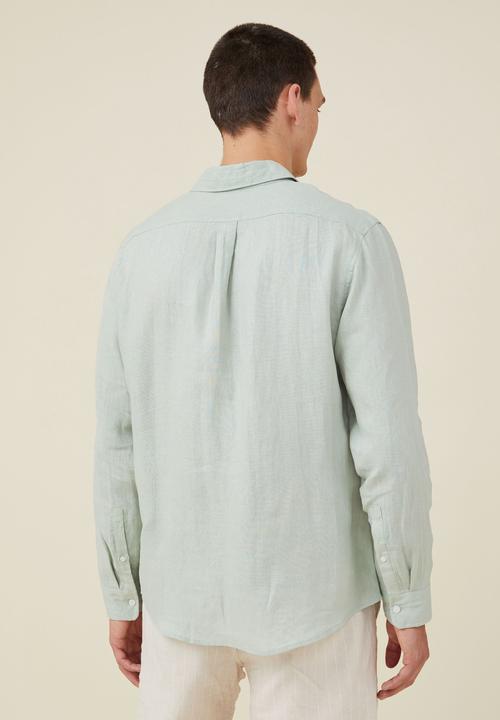 Cotton On - Linen long sleeve shirt - glass