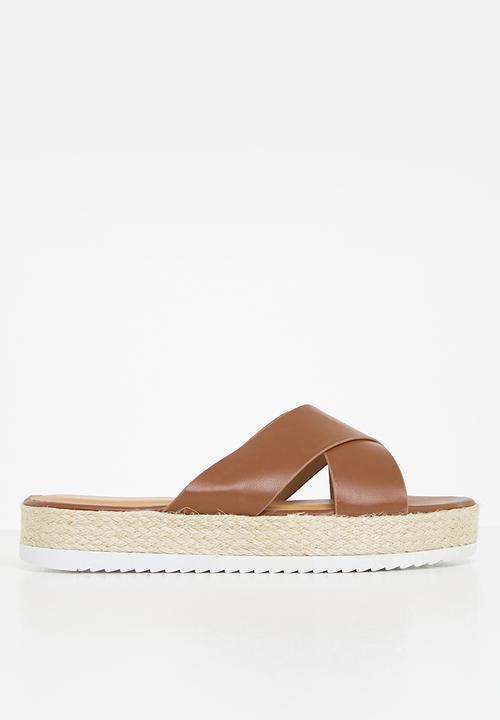 edit - Cross-strap espadrille - brown