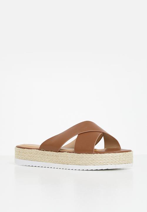edit - Cross-strap espadrille - brown
