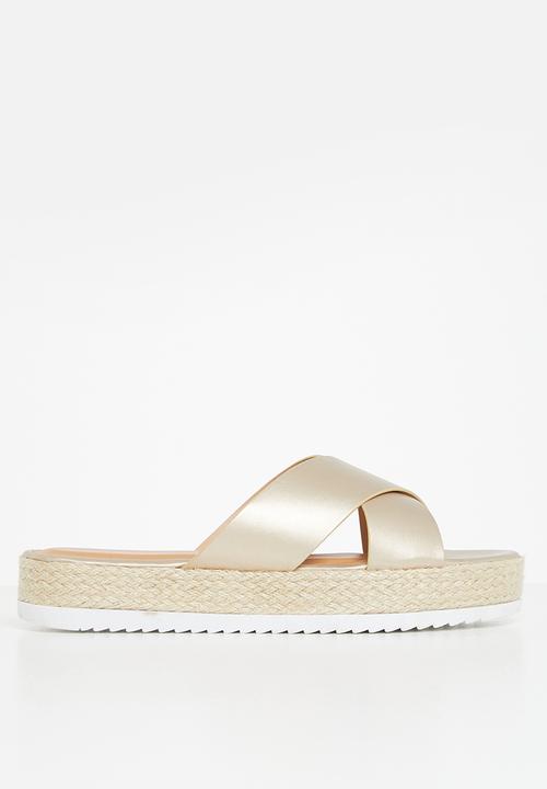 edit - Cross-strap espadrille - gold