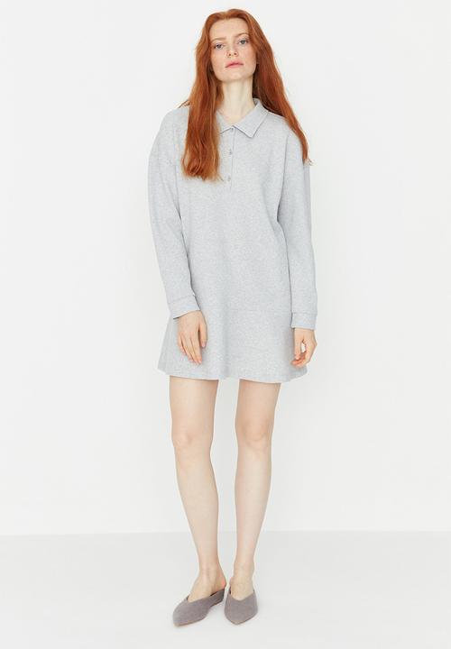 Trendyol - Buttoned shirt dress - grey