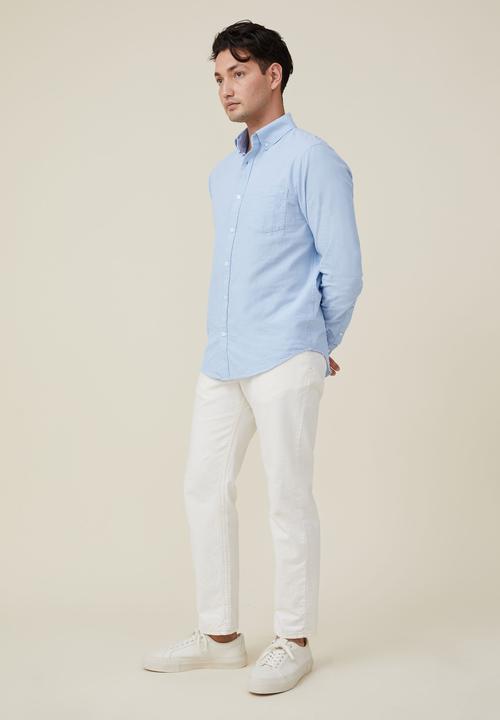 Cotton On - Mayfair long sleeve shirt - preppy blue